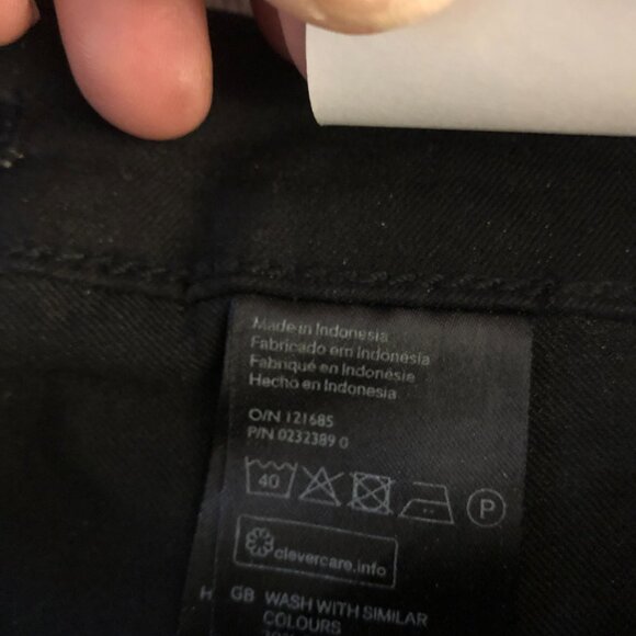 NWT - H&M Jeans Super Skinny Fit Black Denim Stretch Mid Rise Size 30 B82 - Picture 8 of 10